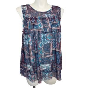 Bobbie Brooks Ladies Sleeveless Sheer Yoke Top Size 2XL